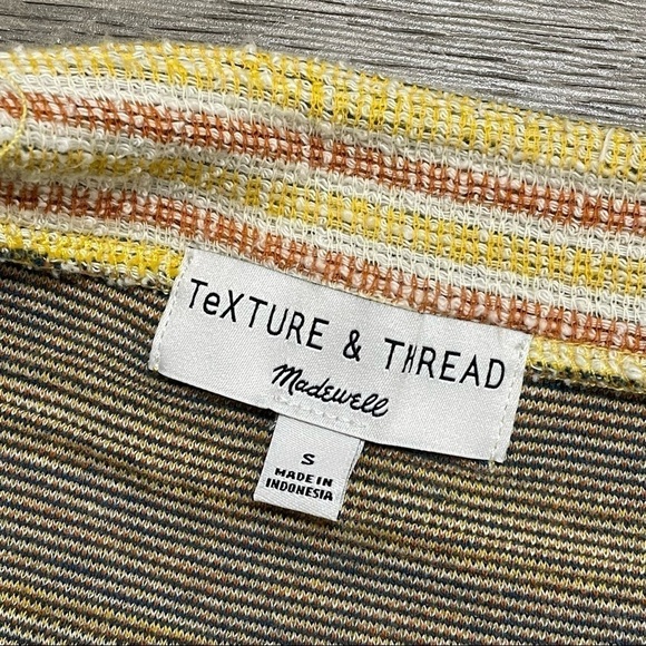 Madewell Yellow Tank Texture & Thread Tie-Front Tank Top Smithfield Stripe Sz S - Picture 7 of 10